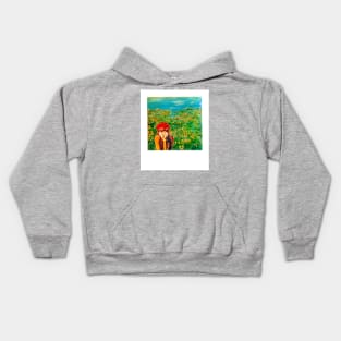 Retro Polaroid - Aesthetic Floral Painting Kids Hoodie